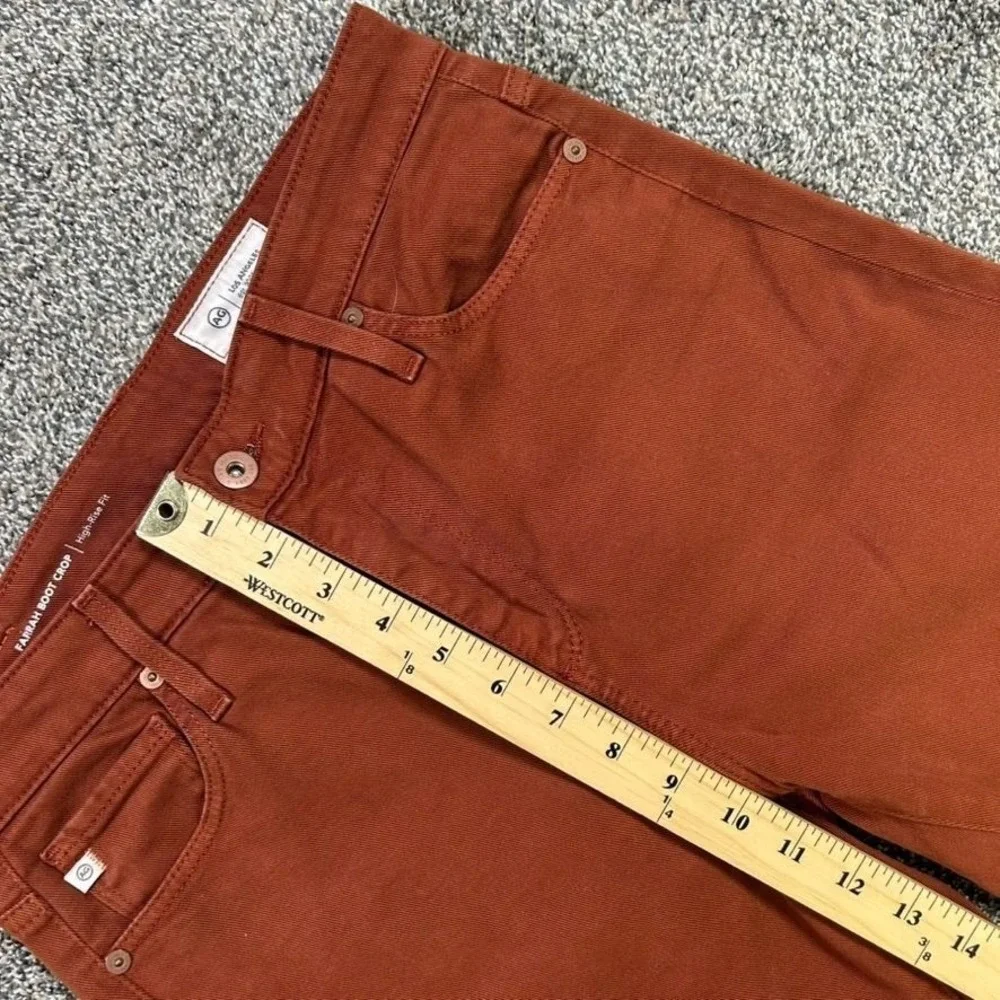 AG Adriano Goldschmied Farrah Boot Crop High‎ Rise Jeans Womens 28 Rust Brown